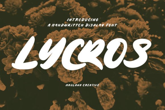 Lycros: A Slanted Handwritten Display Font with Editorial Warmth